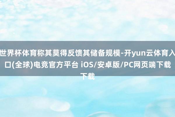 世界杯体育称其莫得反馈其储备规模-开yun云体育入口(全球)电竞官方平台 iOS/安卓版/PC网页端下载